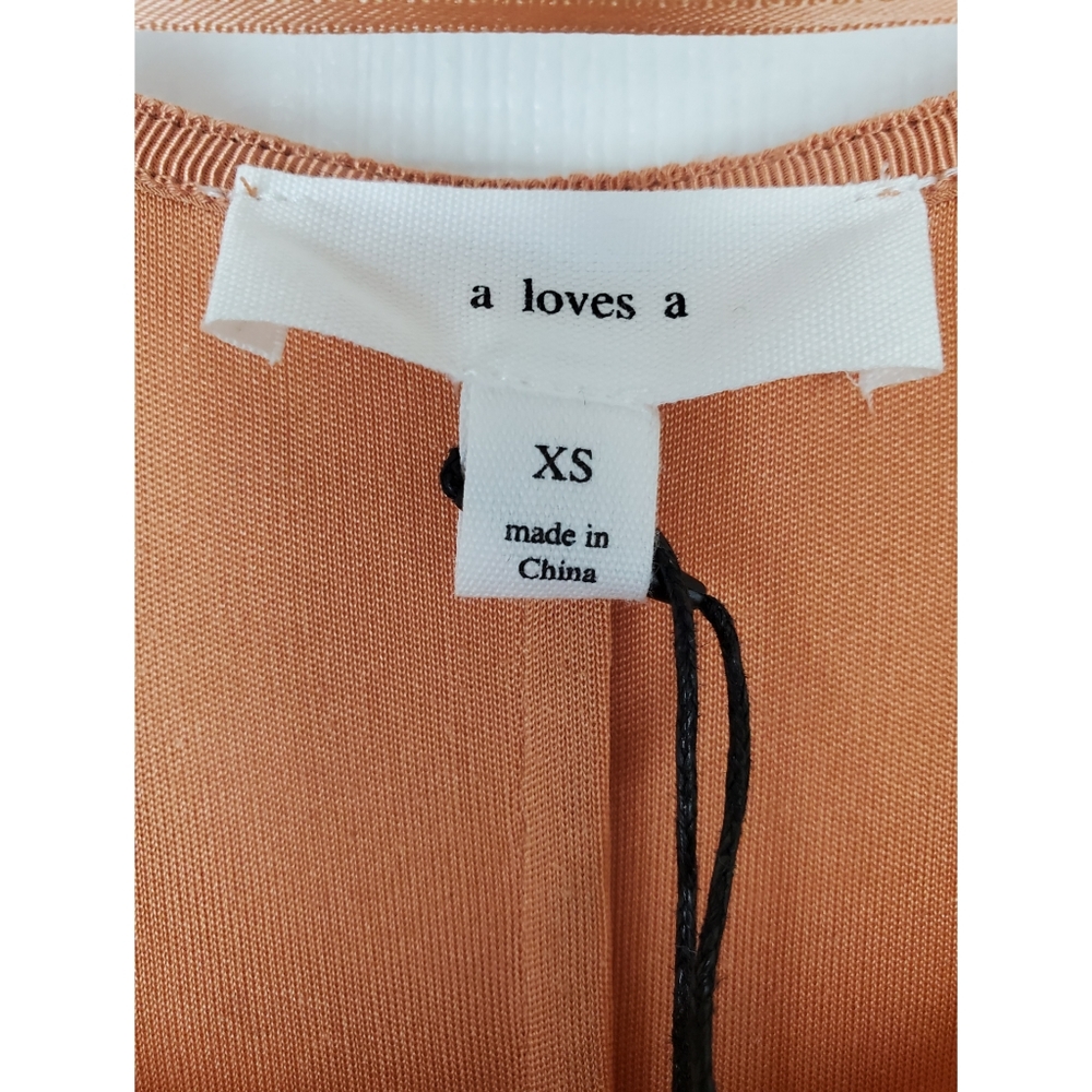 NWT a loves a clay silk fabric mix woven blouse - Picture 4 of 12